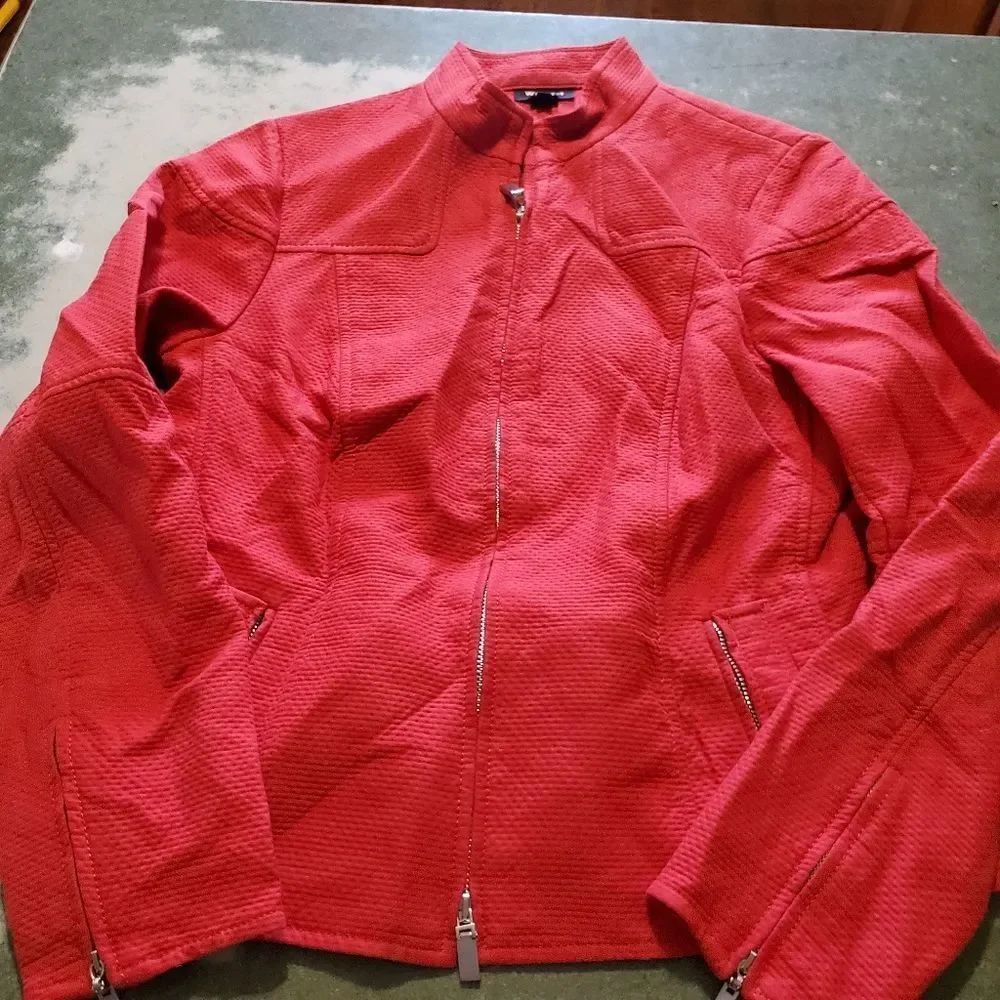 Worth New York red zip up jacket sz 6